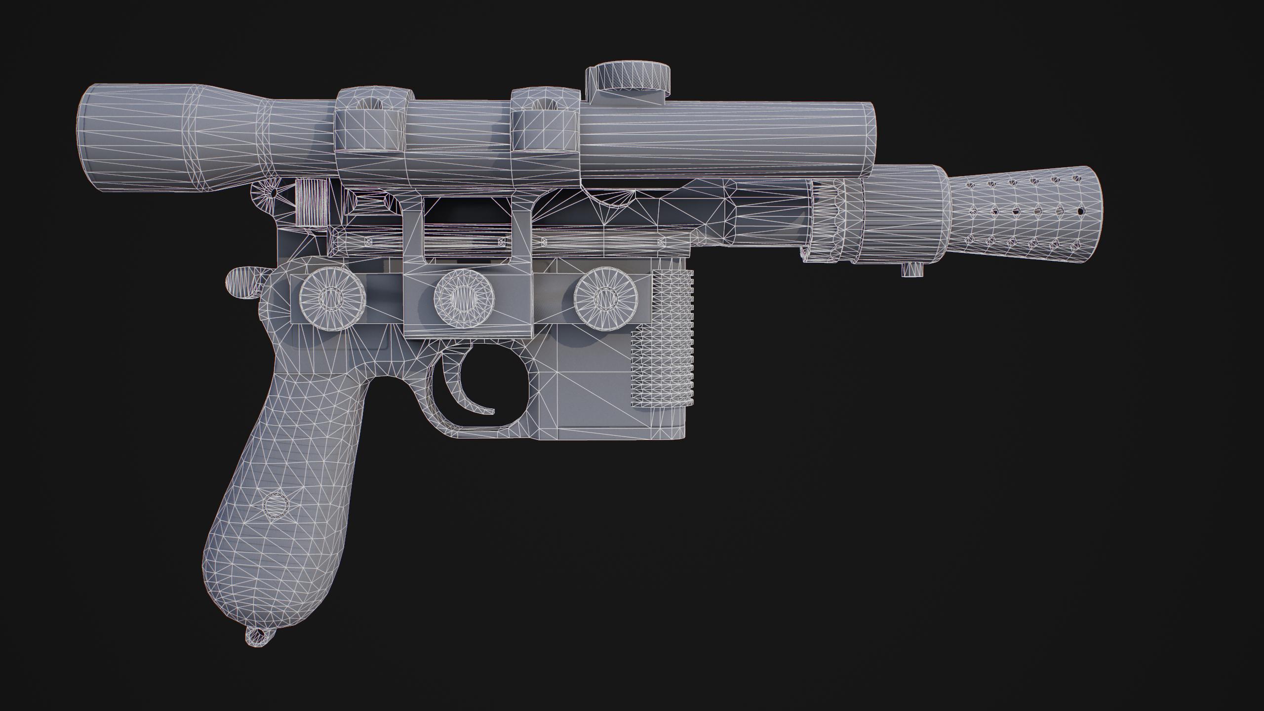Wireframe render of a DL-44 blaster